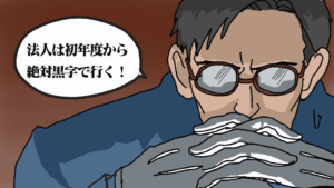 法人初年度から黒字決算でいく。